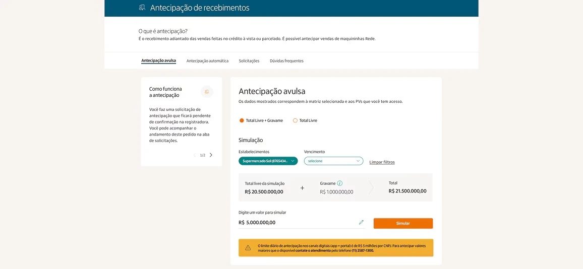 Rede: Payment Anticipation